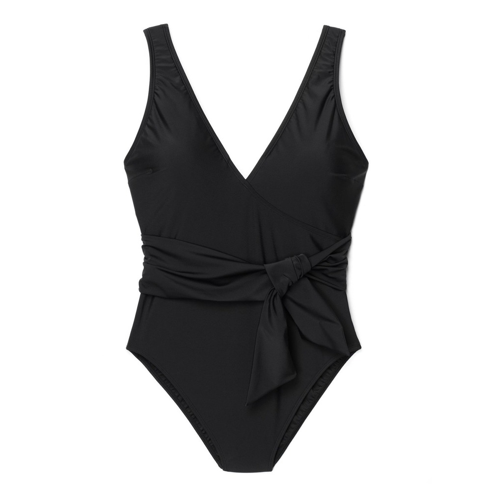 NWT Adore Me One Piece Swimsuit Kaitlyn Black Plus Size 3X Tie Front Pool New